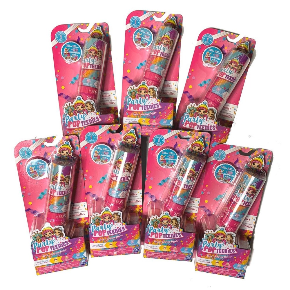 Party Pop Teenies Double Surprise Popper series 1 set of 7 blind bag toy